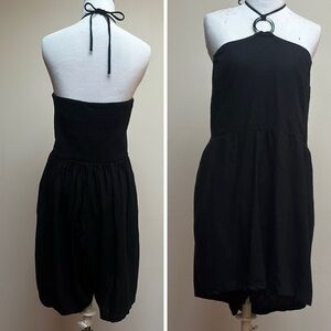 Old Navy Linen Black Halter Romper Size XXL
